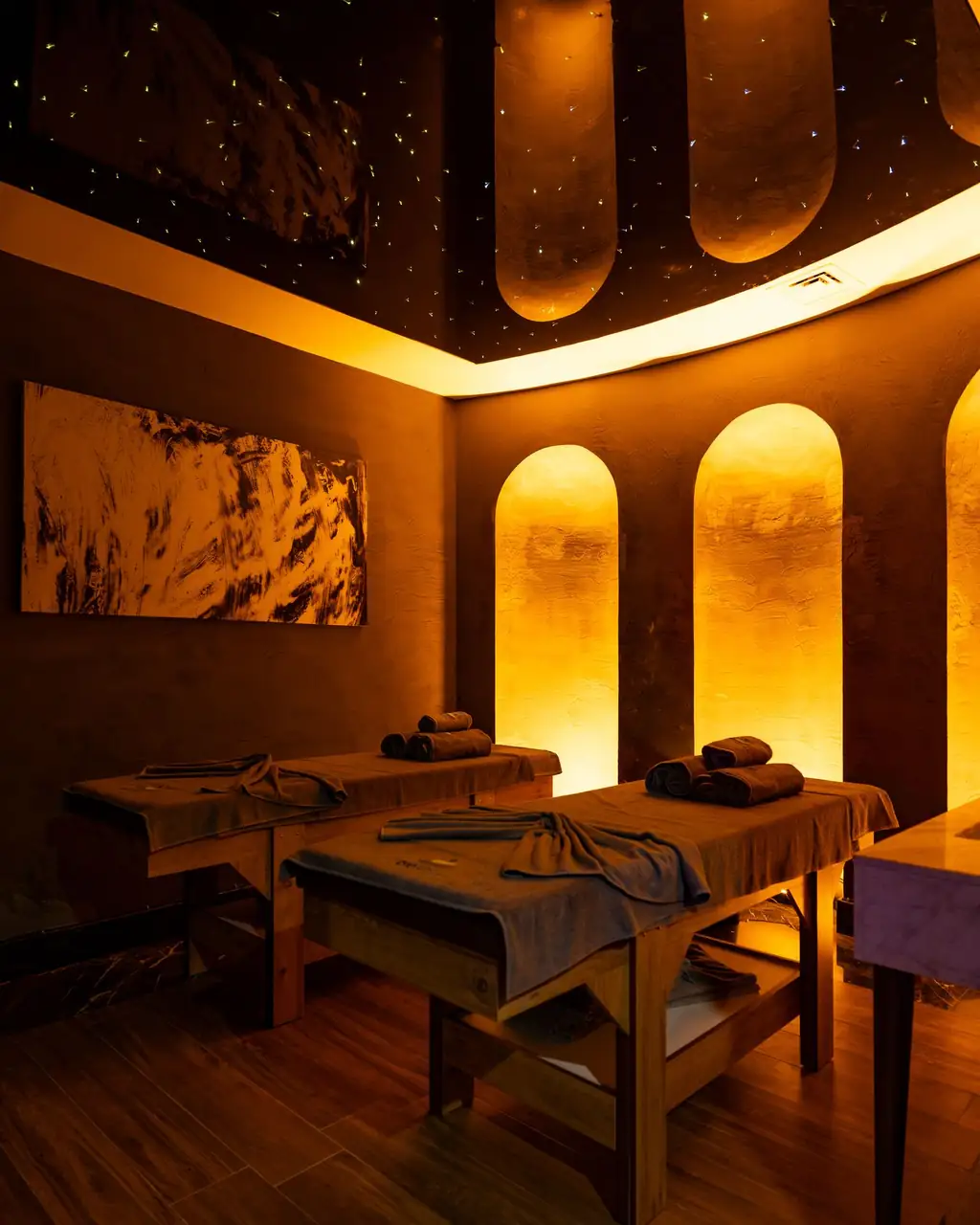 Luxus spa belső tér és kezelőágyak
